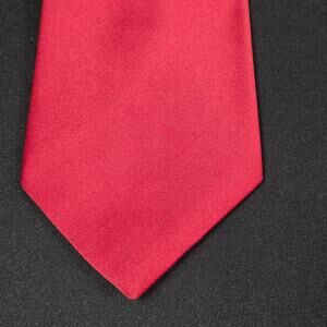 KIPPER Tie Men’s Red Solid Woven Classic Necktie